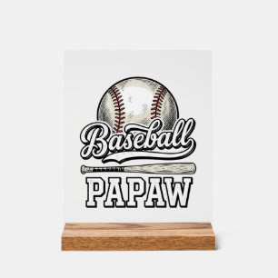 Baseball Papaw Vintage-Ätz-Shirt-Design_1 Acrylschild