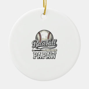 Baseball Papaw Vintage-Ätz-Shirt-Design_1 Keramik Ornament