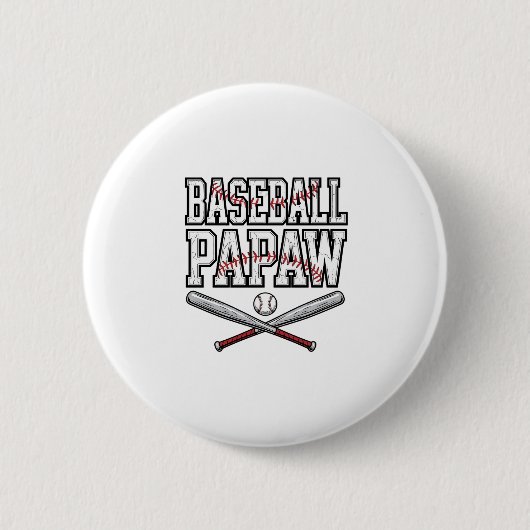 Baseball Papaw Vintage Engraving Design_1 Button (Vorderseite)