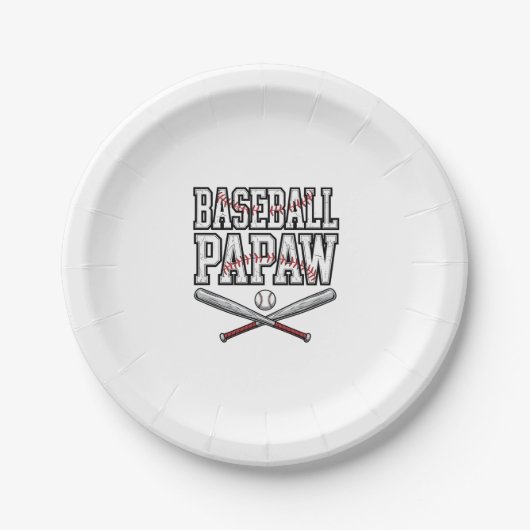 Baseball Papaw Vintage Engraving Design_1 Pappteller (Vorderseite)