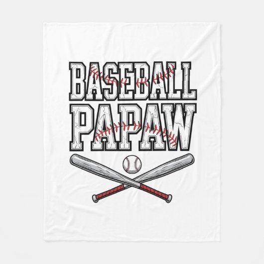 Baseball Papaw Vintage Gravur Design_1 Fleecedecke (Vorderseite)