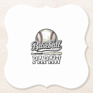 Baseball Papaw Vintage Gravur Shirt Design_1 Untersetzer