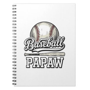 Baseball Papaw Vintage-Stickerei-Shirtdesign_1 Notizblock