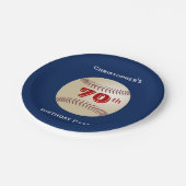 Baseball-PapierTeller, 70. Geburtstags-Party Pappteller (Schrägansicht)