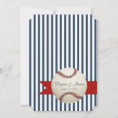 Baseball Park Stripes Wedding Einladung (Rückseite)