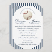 Baseball Park Stripes Wedding Einladung (Vorne/Hinten)