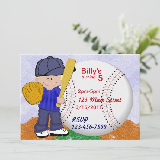 Baseball-Party Einladung (Stehend Vorderseite)