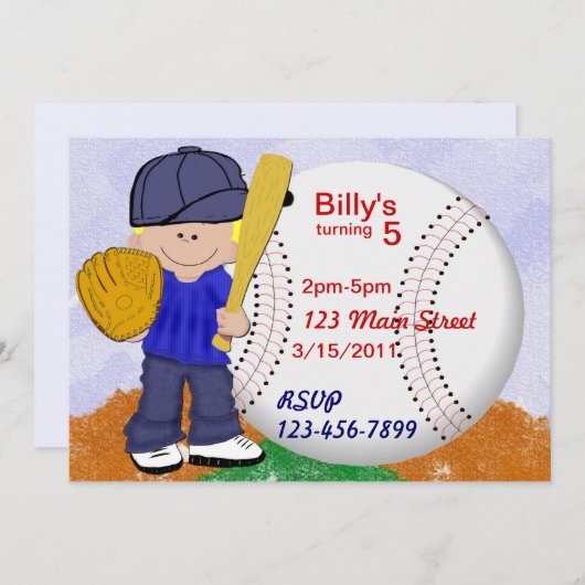 Baseball-Party Einladung (Vorne/Hinten)