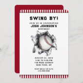 Baseball-Party Einladung (Vorne/Hinten)