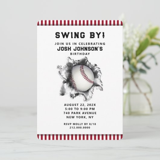 Baseball-Party Einladung (Stehend Vorderseite)