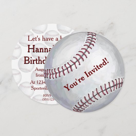 Baseball-Party Einladung (Vorne/Hinten)