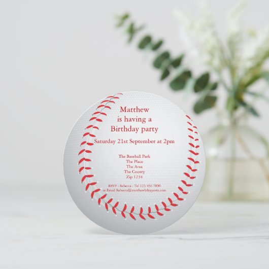 Baseball-Party Einladung (Stehend Vorderseite)