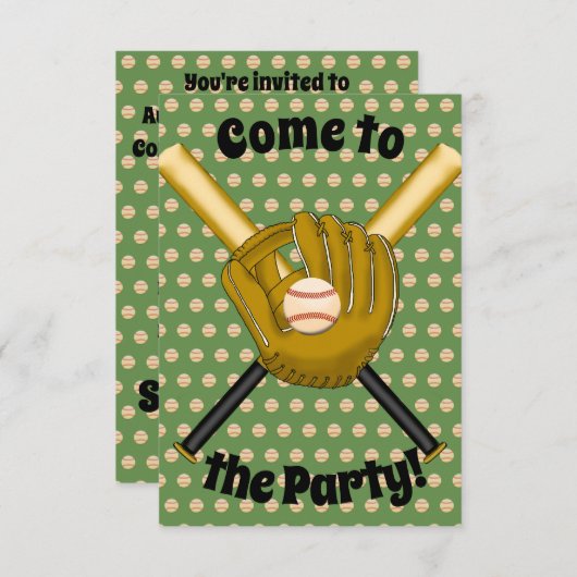 Baseball-Party Einladung (Vorne/Hinten)