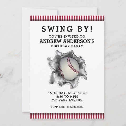 Baseball-Party Einladung (Vorderseite)
