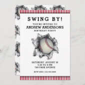 Baseball-Party Einladung (Vorne/Hinten)