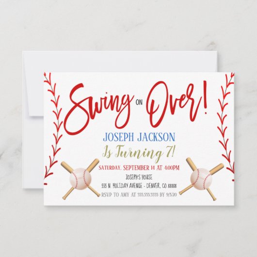 Baseball-Party Einladung (Vorderseite)