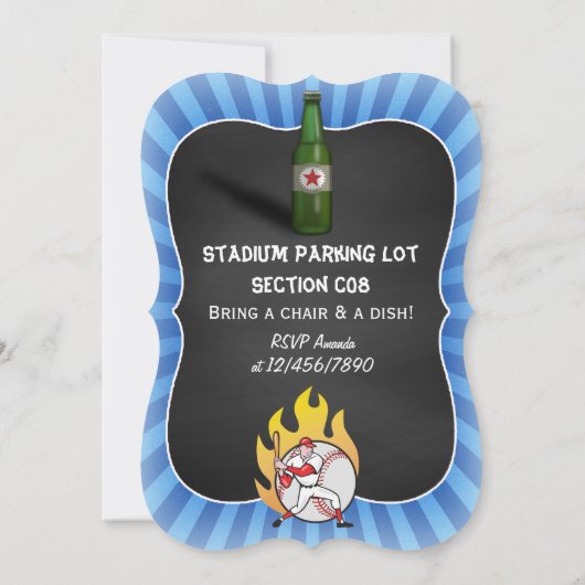 Baseball-Party Einladung (Rückseite)