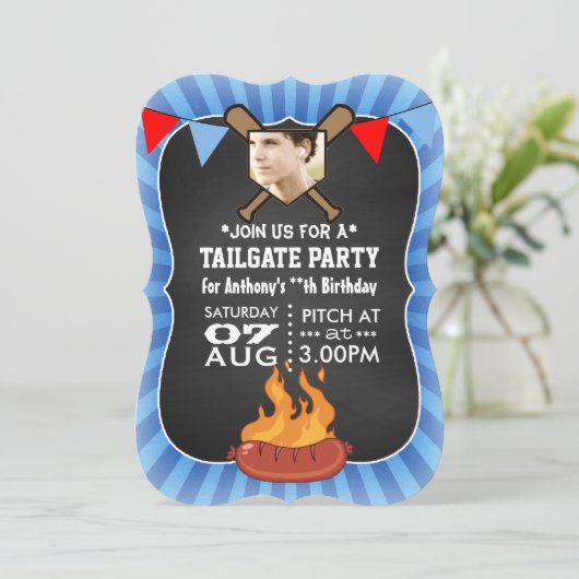 Baseball-Party Einladung (Stehend Vorderseite)