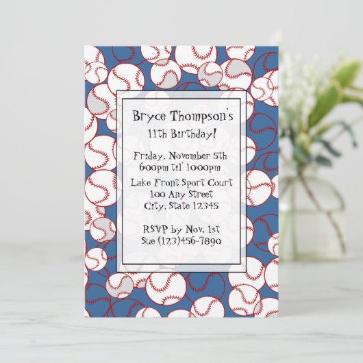 Baseball-Party Einladung (Stehend Vorderseite)