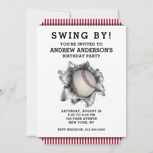 Baseball-Party Einladung (Vorderseite)