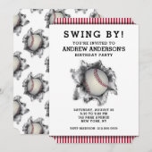 Baseball-Party Einladung (Vorne/Hinten)