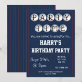 Baseball-Party Einladung bearbeitet (Vorne/Hinten)