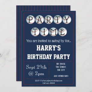 Baseball-Party Einladung bearbeitet