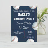 Baseball-Party Einladung bearbeitet (Stehend Vorderseite)