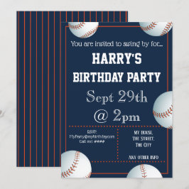 Baseball-Party Einladung bearbeitet