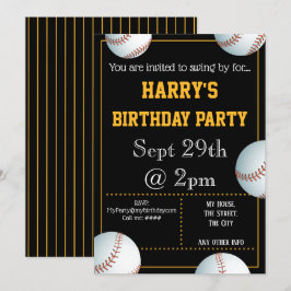 Baseball-Party Einladung bearbeitet