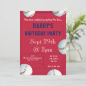 Baseball-Party Einladung bearbeitet (Stehend Vorderseite)