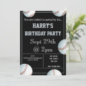 Baseball-Party Einladung bearbeitet (Stehend Vorderseite)