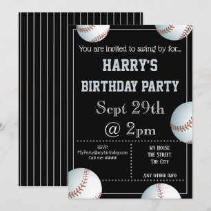 Baseball-Party Einladung bearbeitet