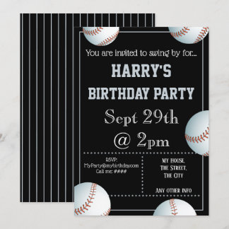 Baseball-Party Einladung bearbeitet