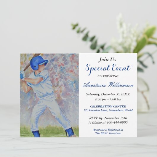 BASEBALL PARTY EVITE INVITE EINLADUNG (Stehend Vorderseite)