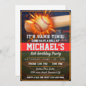 Baseball Party Invitation Einladung (Vorne/Hinten)