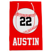 Baseball Party Player Name, Nummer, Farbtafel Mittlere Geschenktüte (Vorderseite)