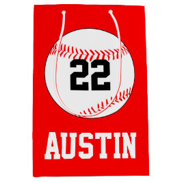 Baseball Party Player Name, Nummer, Farbtafel Mittlere Geschenktüte