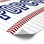 Baseball-Party POPCORN-Zeichen Poster (Ecke)