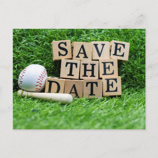 Baseball-Party Save the Date Einladung Postkarte (Vorderseite)