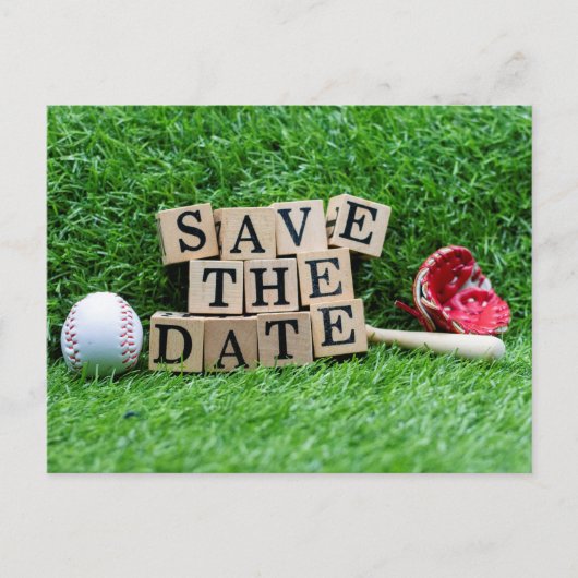 Baseball-Party Save the Date Einladung Postkarte (Vorderseite)