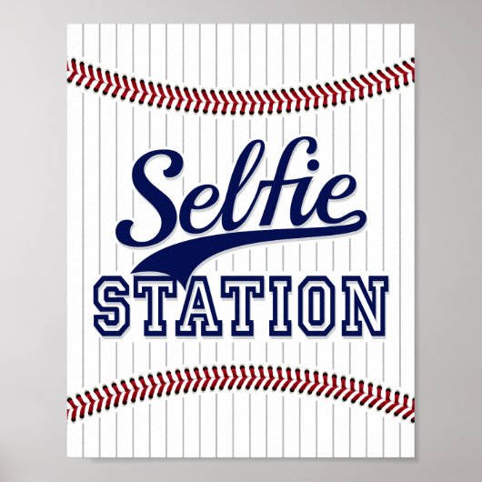 Baseball Party SELFIE STATION signieren Print Poster (Vorne)