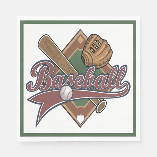 Baseball-Party Servietten (Vorderseite)