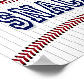 Baseball Party SNACKS signieren Print Poster (Ecke)