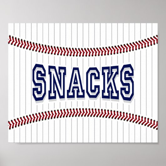 Baseball Party SNACKS signieren Print Poster (Vorne)