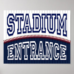 Baseball Party STADIUM-EINGABE Beschriftung Poster