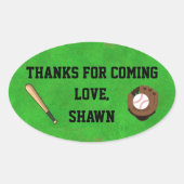 Baseball Party Vielen Dank, Sticker (Vorderseite)