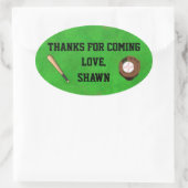 Baseball Party Vielen Dank, Sticker (Tasche)