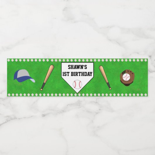Baseball Party Wasser Flasche Wasserflaschenetikett (Einzelnes Label)