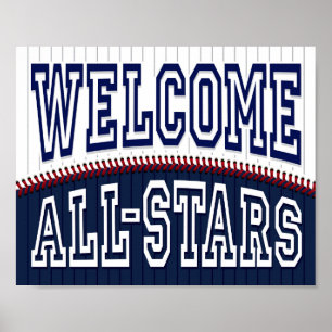Baseball Party WILLKOMMEN ALL-STARS signieren Prin Poster